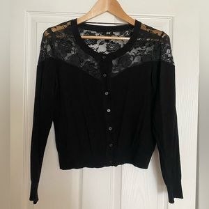H&M Rose Lace Cardigan Sweater